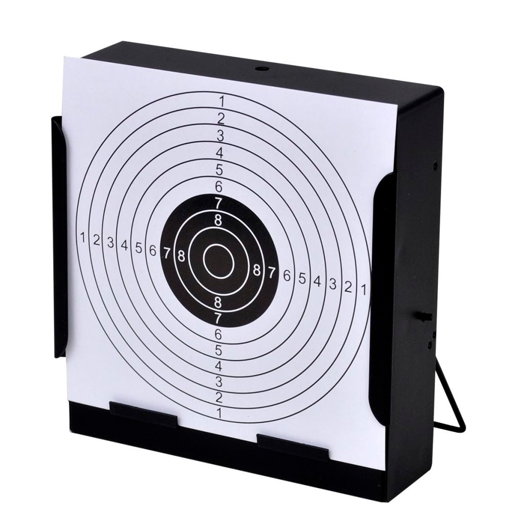 14 cm Square Target Holder Pellet Trap + 100 Paper Targets 12 14 cm Square Target Holder Pellet Trap + 100 Paper Targets
